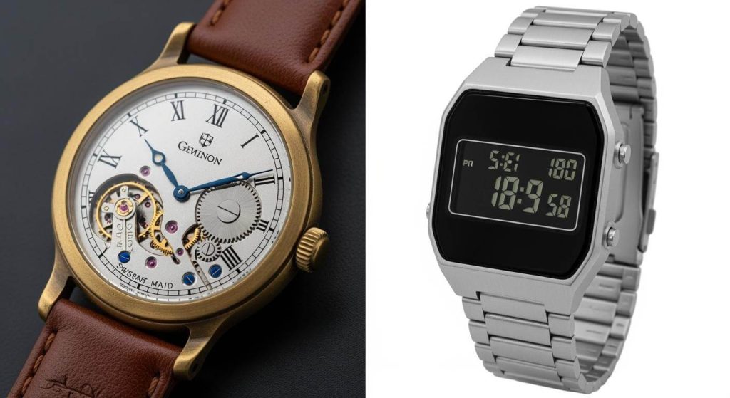 clock spring watch vs digital watch